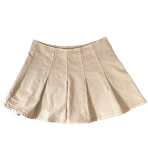 NEW Zara Girls Cream Pleated Mini Denim Skirt 13-14